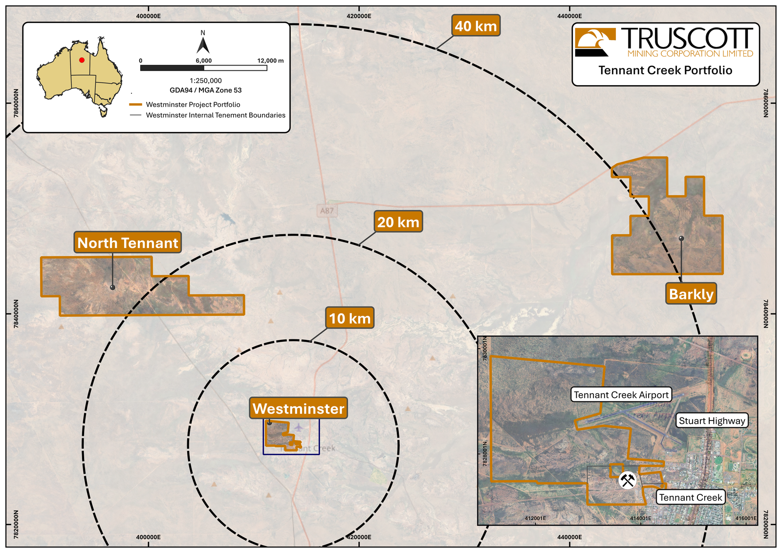 Tennant Creek project portfolio map